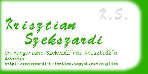 krisztian szekszardi business card